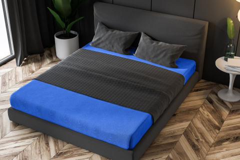 Prześcieradło frotte z gumką Dunkelblau 200x220 cm Prześcieradło frotte z gumką Dunkelblau 200x220 cm