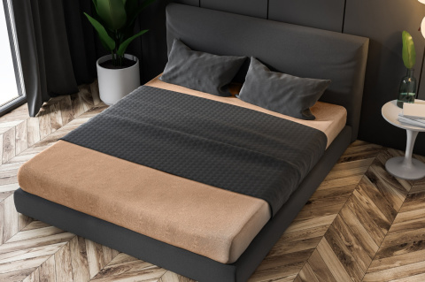 Prześcieradło frotte z gumką Dunkelbeige 100x200 cm Prześcieradło frotte z gumką Dunkelbeige 100x200 cm